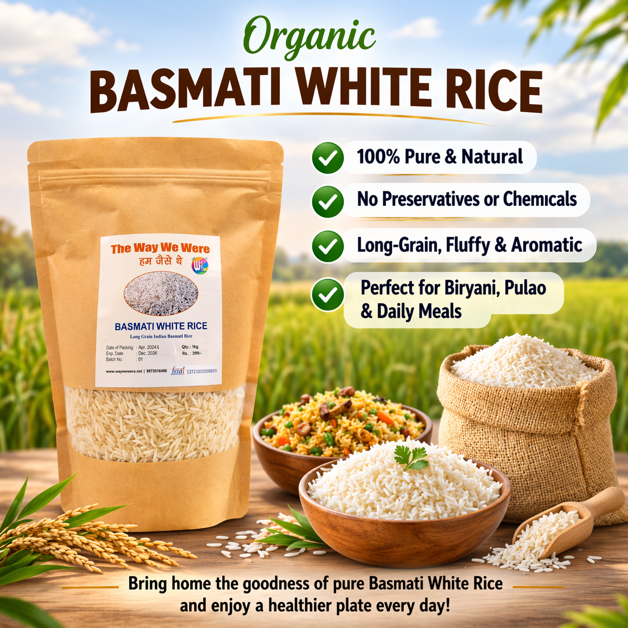 Basmati White Rice 1 Kg