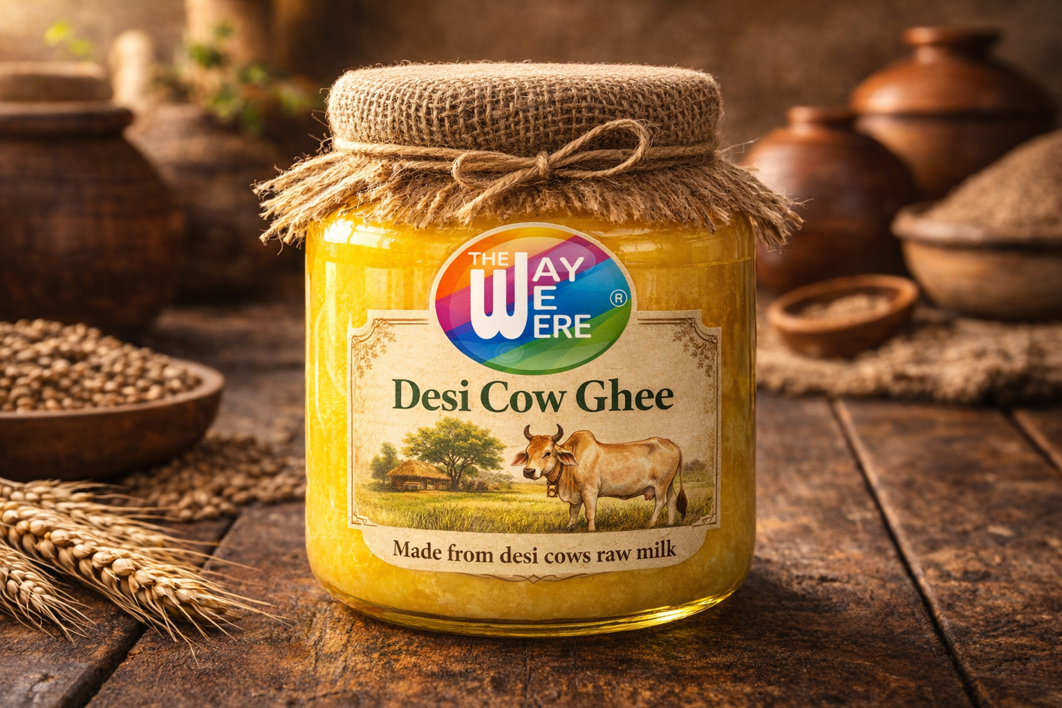 Desi Gir Cow Ghee made from Desi Cow Milk via Curd Route
